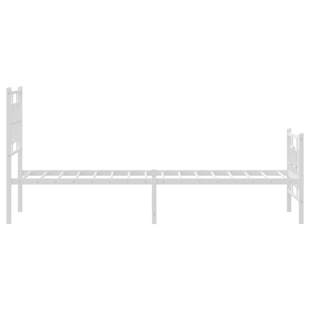 Metalni okvir kreveta uzglavlje i podnožje bijeli 80x200 cm