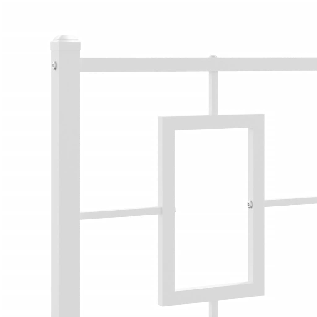 Metalni okvir kreveta uzglavlje i podnožje bijeli 107x203 cm
