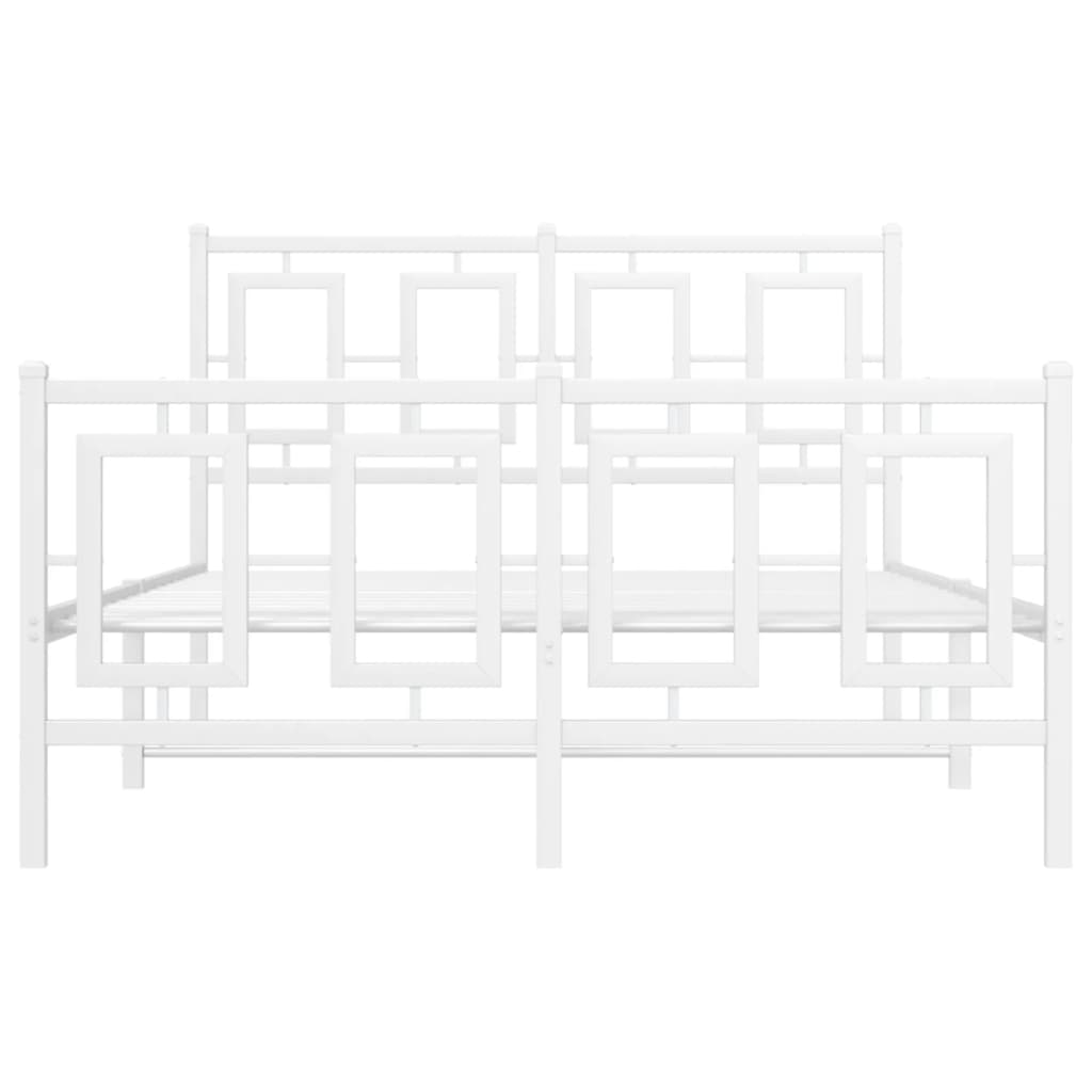 Metalni okvir kreveta uzglavlje i podnožje bijeli 120x200 cm