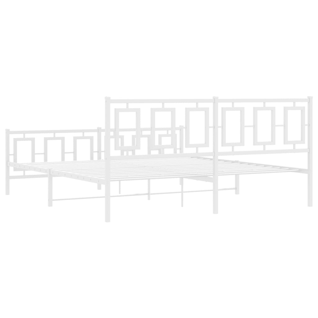 Metalni okvir kreveta uzglavlje i podnožje bijeli 180x200 cm