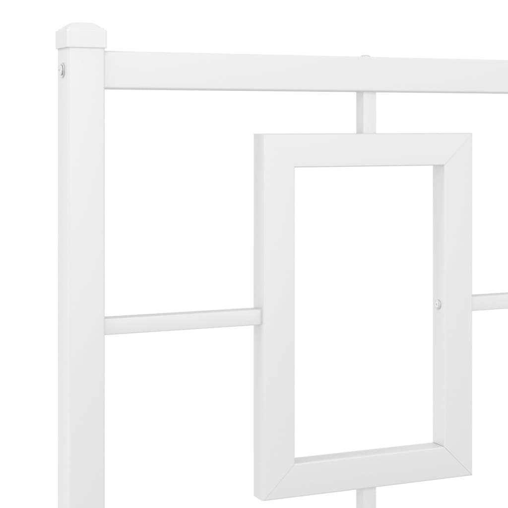 Metalni okvir kreveta uzglavlje i podnožje bijeli 183x213 cm