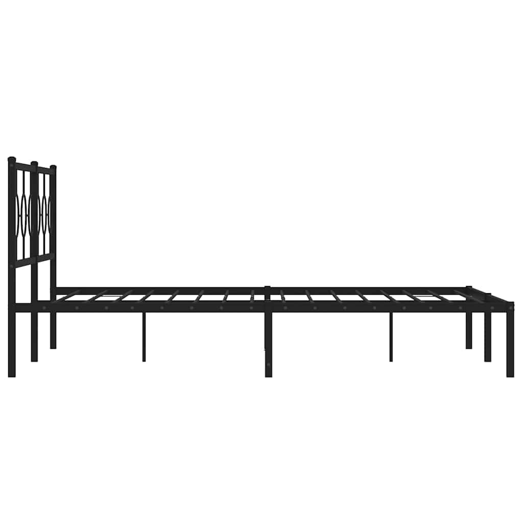Metalni okvir za krevet s uzglavljem crni 183x213 cm
