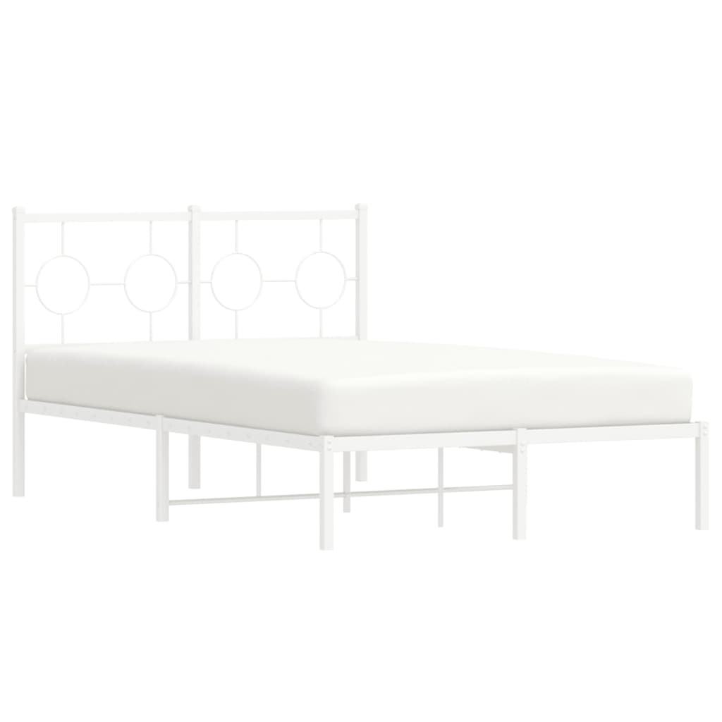 Metalni okvir za krevet s uzglavljem bijeli 120x200 cm