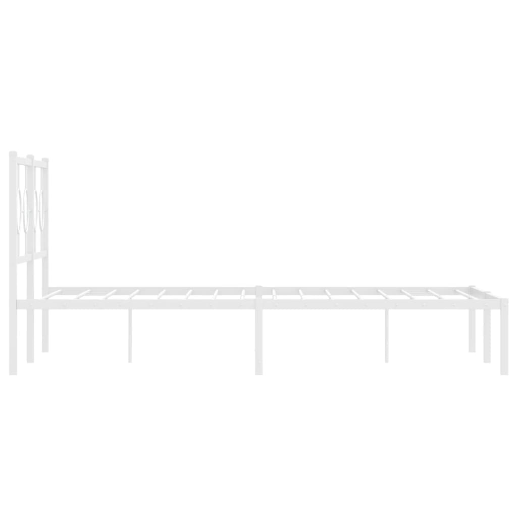 Metalni okvir za krevet s uzglavljem bijeli 140 x 200 cm