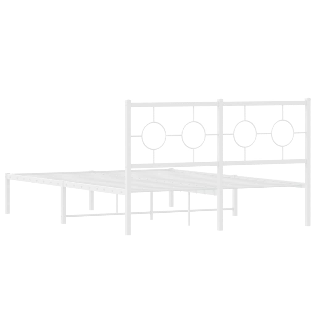 Metalni okvir za krevet s uzglavljem bijeli 140 x 200 cm