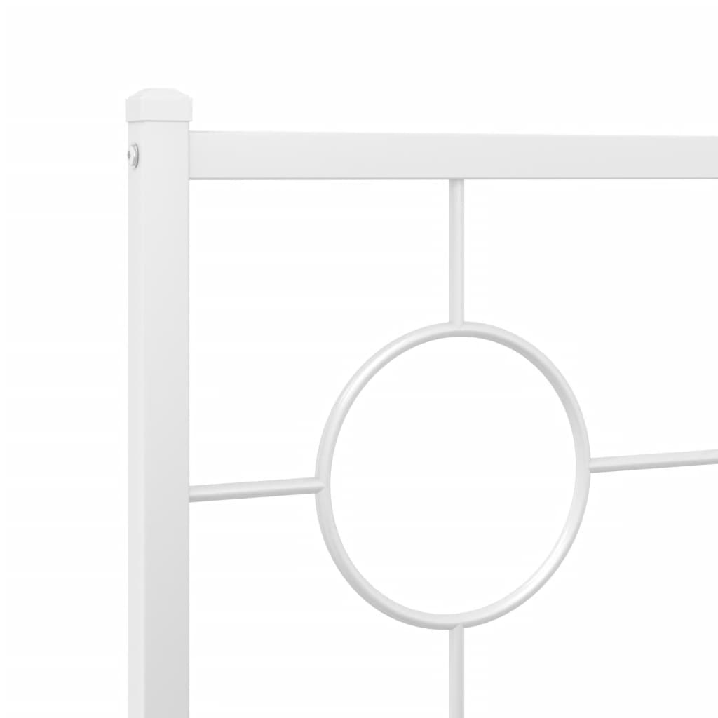 Metalni okvir za krevet s uzglavljem bijeli 200x200 cm