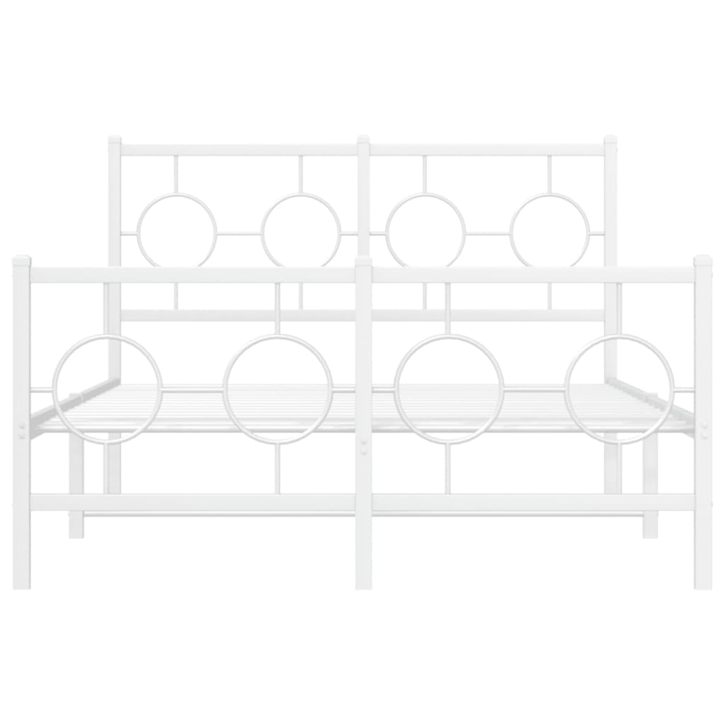 Metalni okvir kreveta uzglavlje i podnožje bijeli 120x200 cm