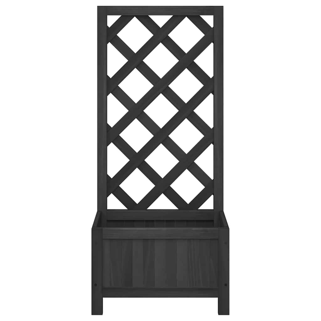 Sadilica s rešetkom crna 40x30x90 cm od masivne jelovine