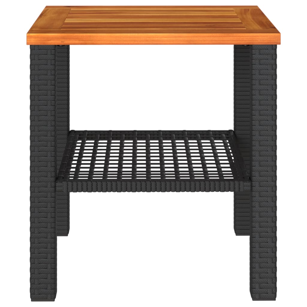 Vrtni stol crni 40x40x42 cm od poliratana i drva bagrema