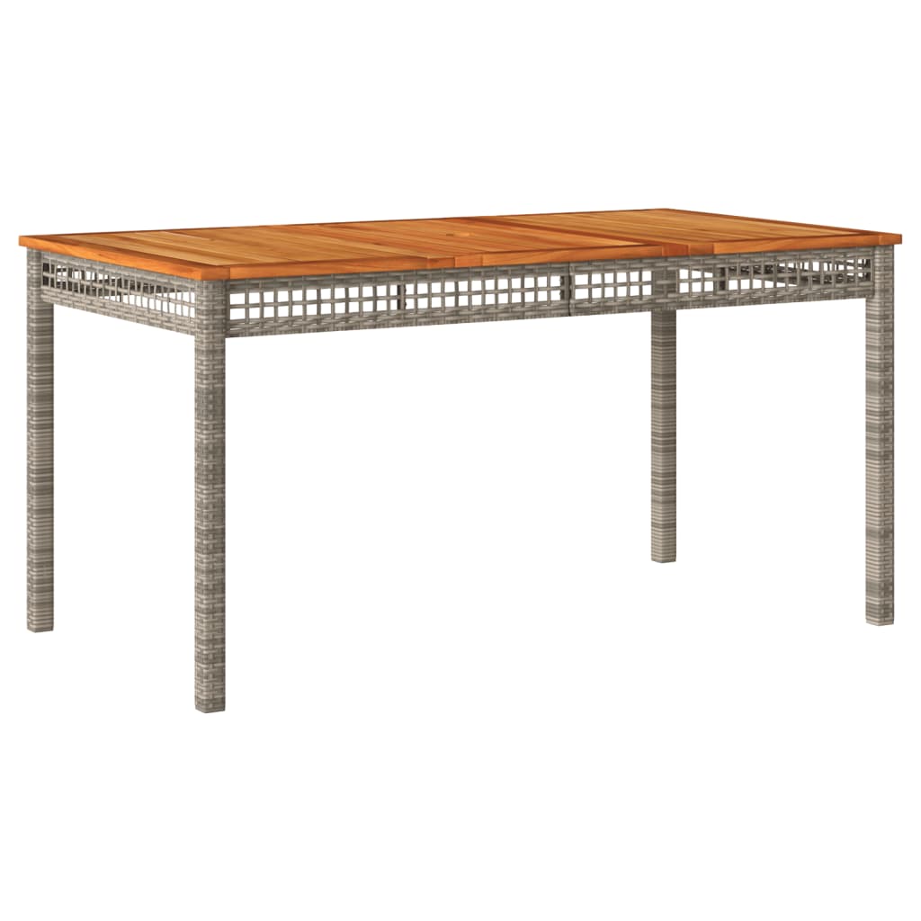 Vrtni stol sivi 140 x 80 x 75 cm od poliratana i drva bagrema