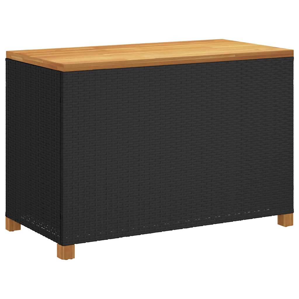 Vrtna kutija za pohranu crna 110x55x63cm poliratan drvo bagrema