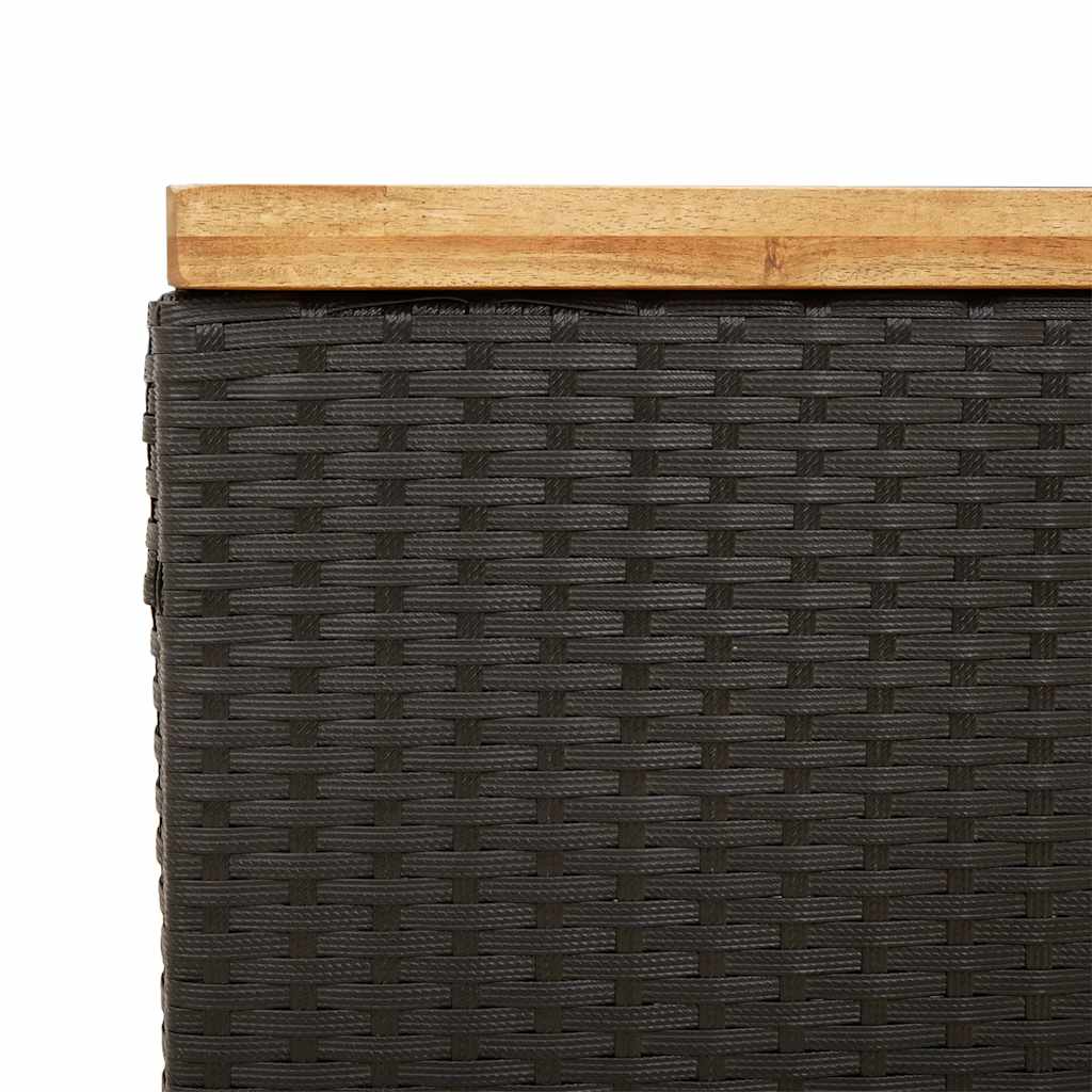 Vrtna kutija za pohranu crna 110x55x63cm poliratan drvo bagrema