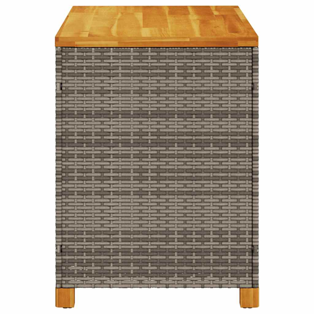 Vrtna kutija za pohranu siva 110x55x63cm poliratan drvo bagrema