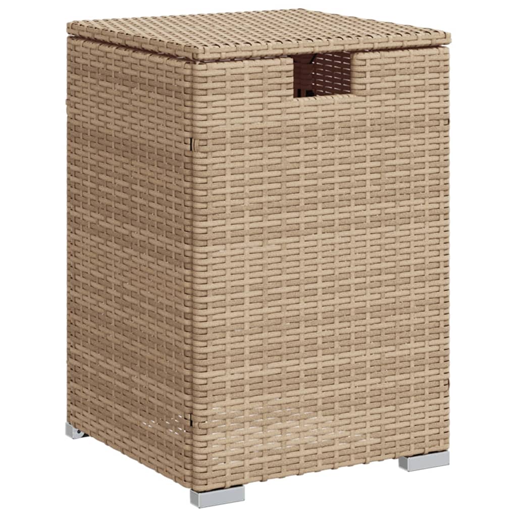 Pokrovni stol za spremnik propana bež 40x40x60 cm od poliratana