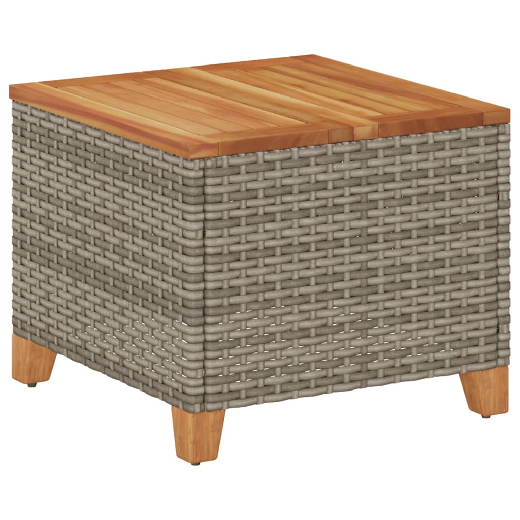 Vrtni stol sivi 45 x 45 x 37 cm od poliratana i bagremovog drva