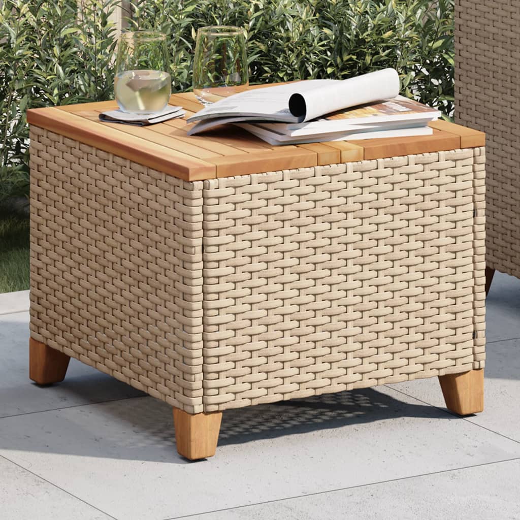 Vrtni stol bež 45 x 45 x 37 cm od poliratana i bagremovog drva