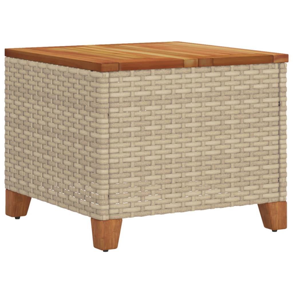 Vrtni stol bež 45 x 45 x 37 cm od poliratana i bagremovog drva