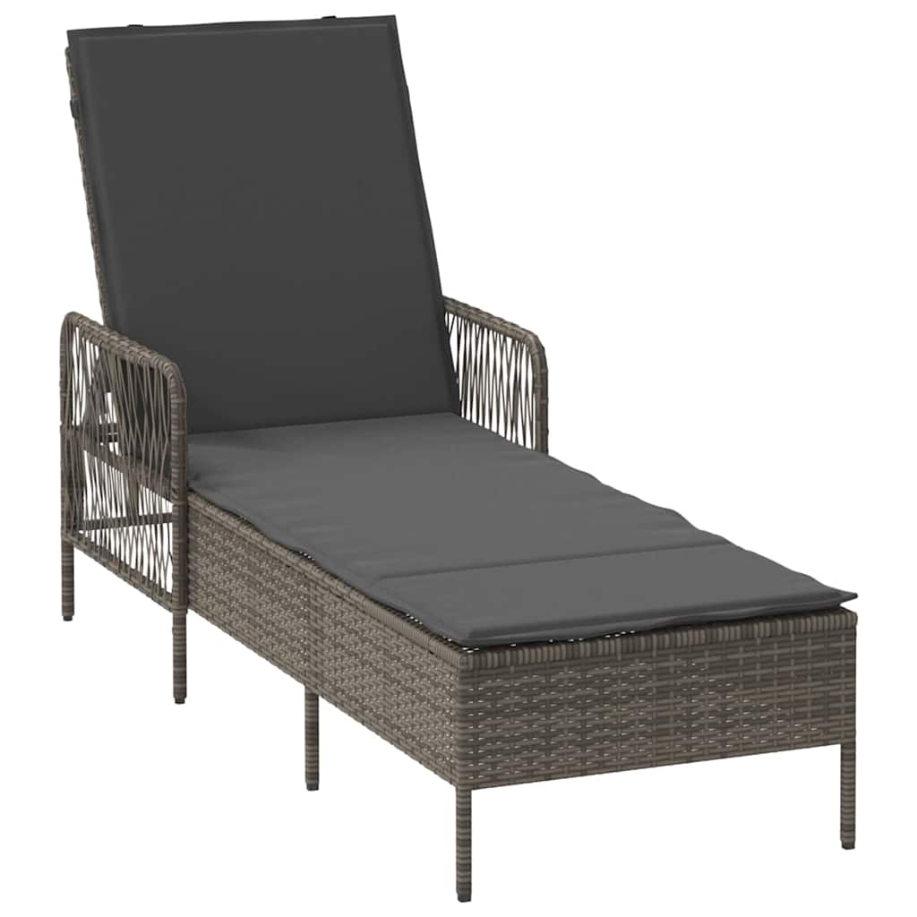 Ležaljka 3 pcs Siva i tamno siva 55 x 200 x 92 cm poliratan