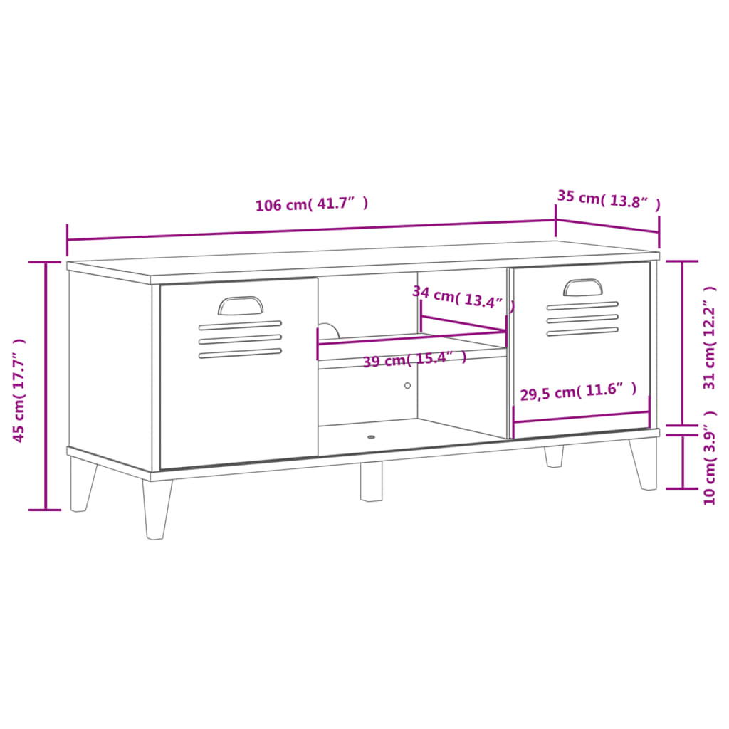 Klupa za cipele VIKEN antracit siva 106 x 35 x 45 cm drvena