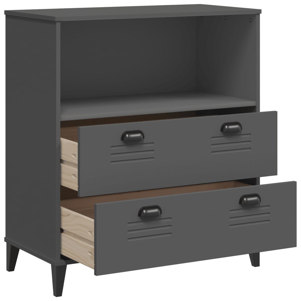 Regal za knjige VIKEN antracit sivi 80 x 40 x 90 cm drveni