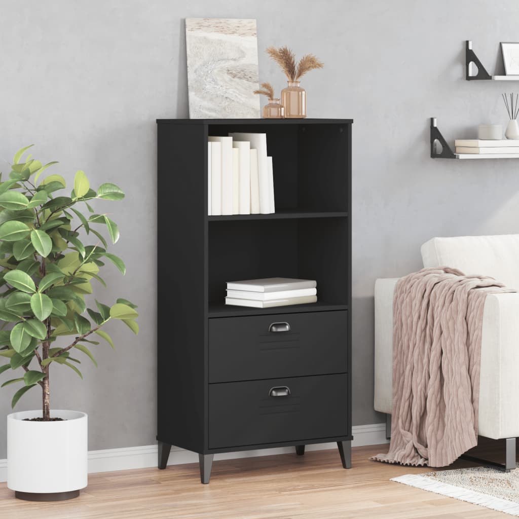 Regal za knjige VIKEN crni 60 x 35 x 123 cm konstruirano drvo