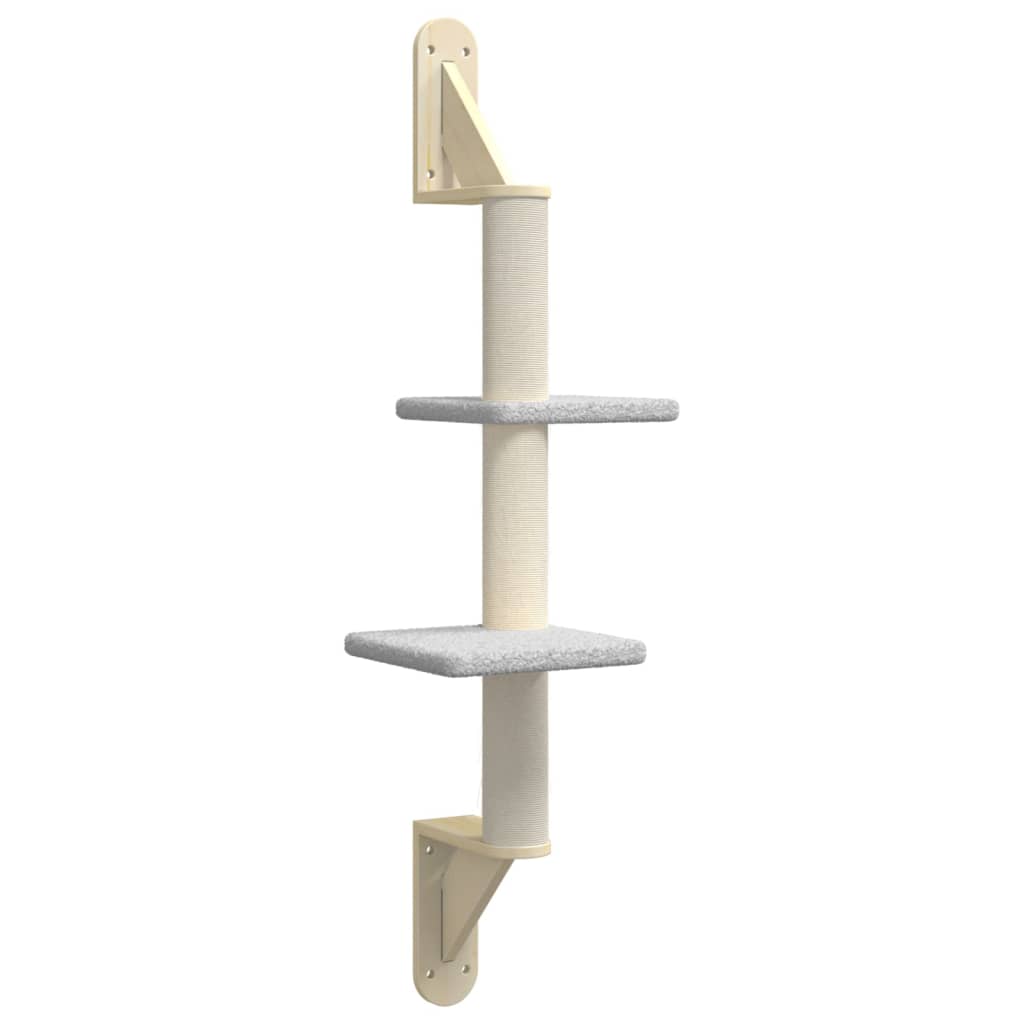 Zidna penjalica za mačke sa stupom za grebanje siva 108 cm