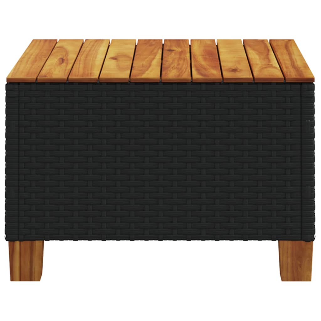 Vrtni stol crni 55 x 55 x 36 cm od poliratana i bagremovog drva