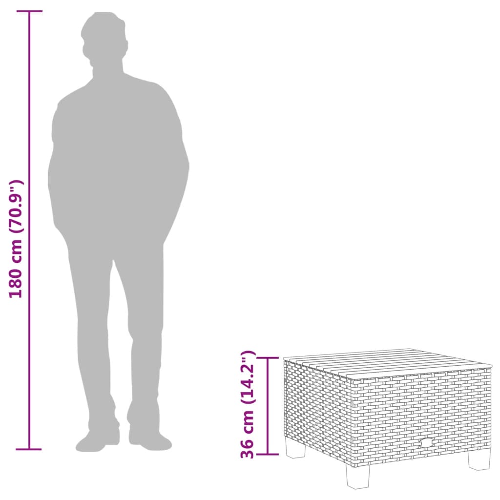 Vrtni stol bež 55 x 55 x 36 cm od poliratana i bagremovog drva
