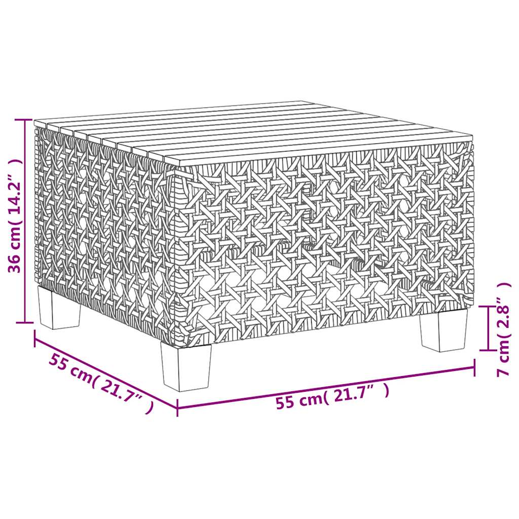 Vrtni stol crni 55 x 55 x 36 cm od poliratana i bagremovog drva