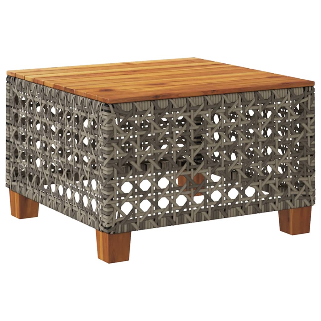 Vrtni stol sivi 55 x 55 x 36 cm od poliratana i bagremovog drva