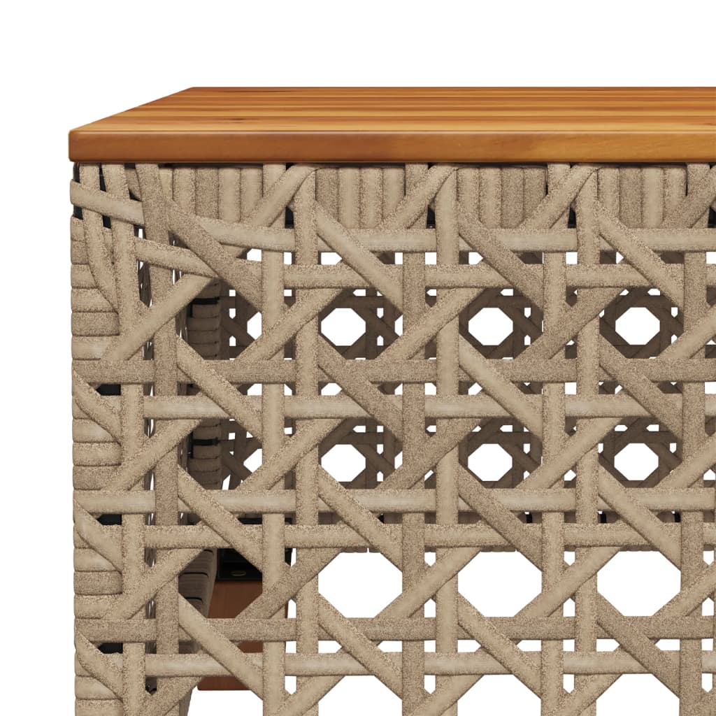 Vrtni stol bež 55 x 55 x 36 cm od poliratana i bagremovog drva