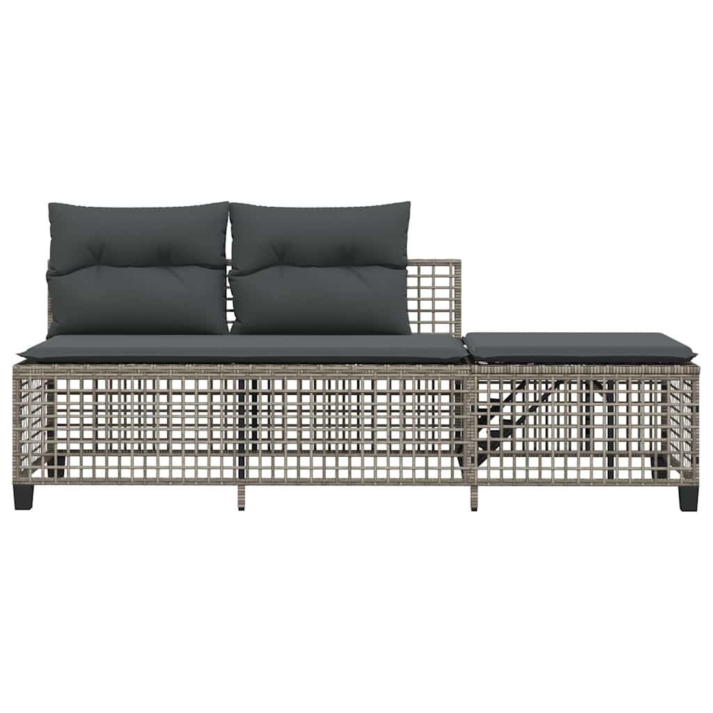 3-dijelni set kutne vrtnih sofa s jastucima sivi od poliratana