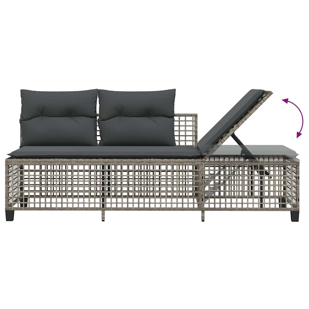 3-dijelni set kutne vrtnih sofa s jastucima sivi od poliratana