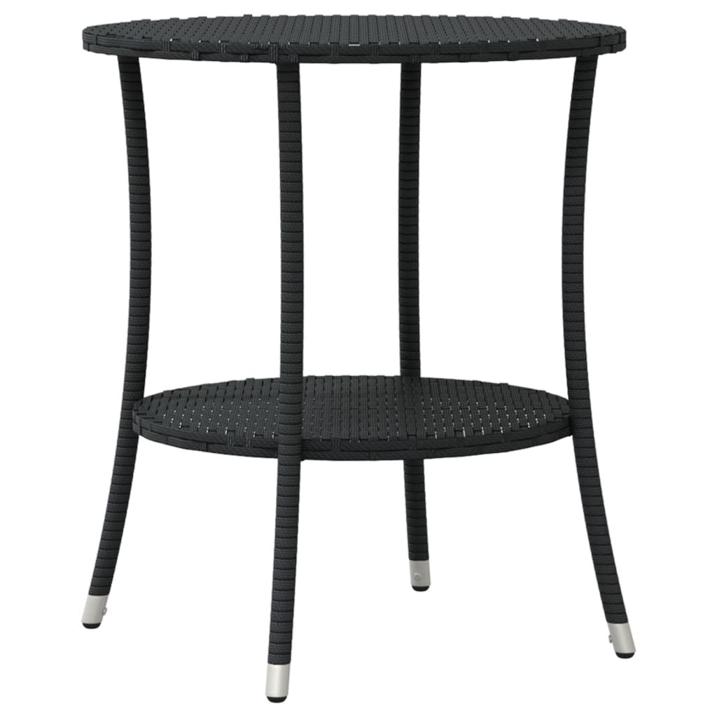 3-dijelni bistro set s jastucima crni od poliratana