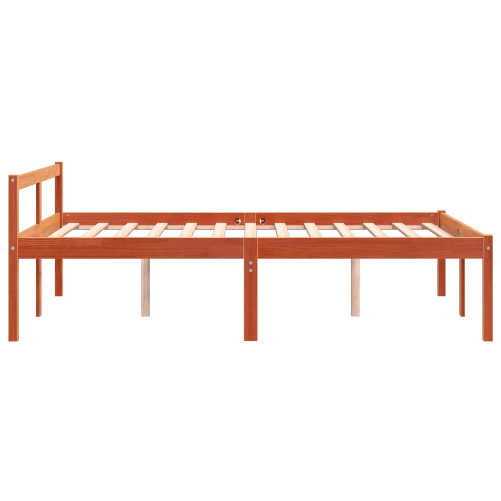 Krevet za starije osobe voštano smeđi 140 x 190 cm od borovine