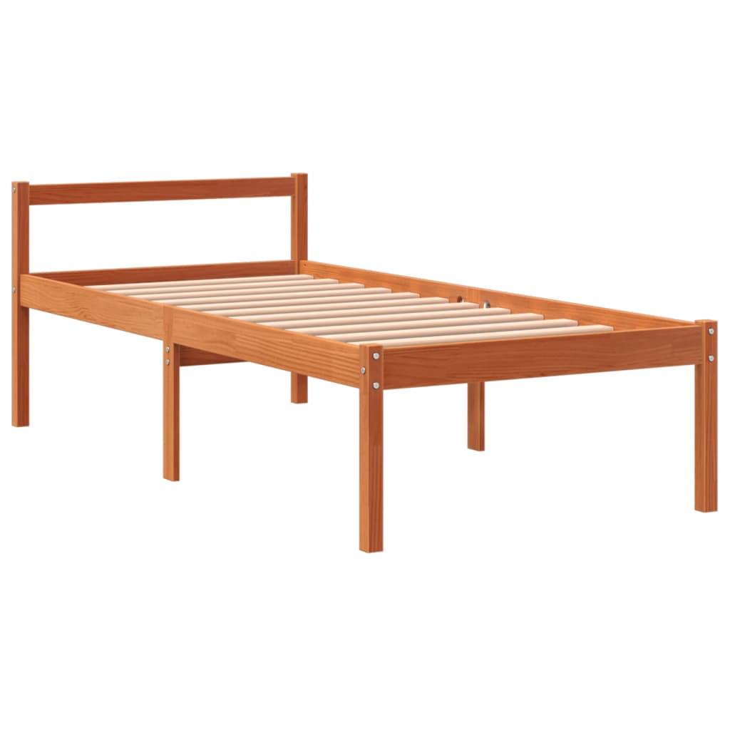 Krevet za starije osobe voštano smeđi 90 x 200 cm od borovine