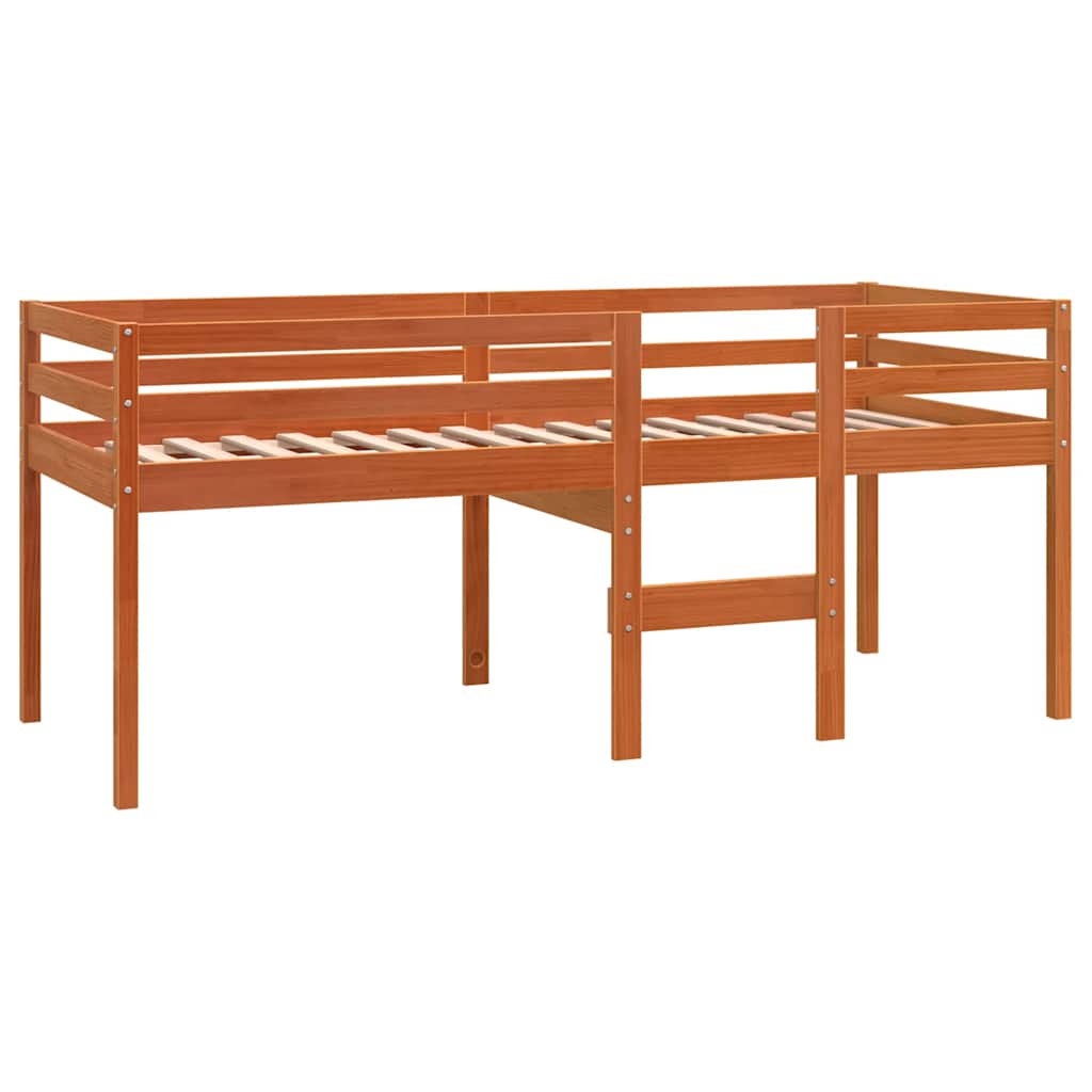 Visoki krevet voštano smeđi 80x200 cm od masivne borovine