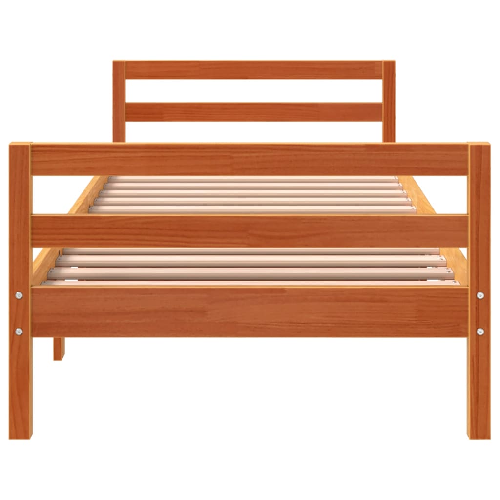 Okvir kreveta bez madraca Vosak smeđi 80x200 cm od borovine