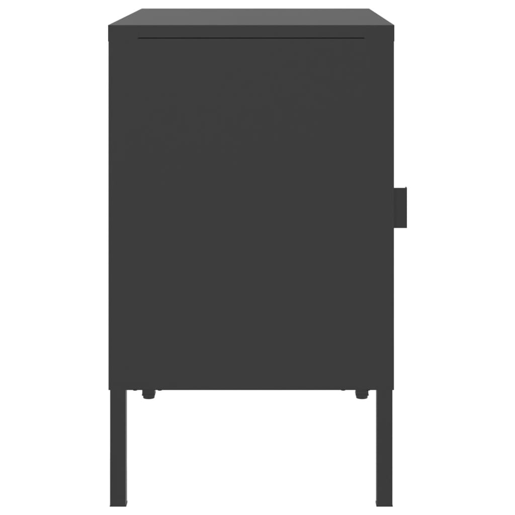 Noćni ormarići 2 kom crni 50 x 35 x 60 cm od stakla i čelika