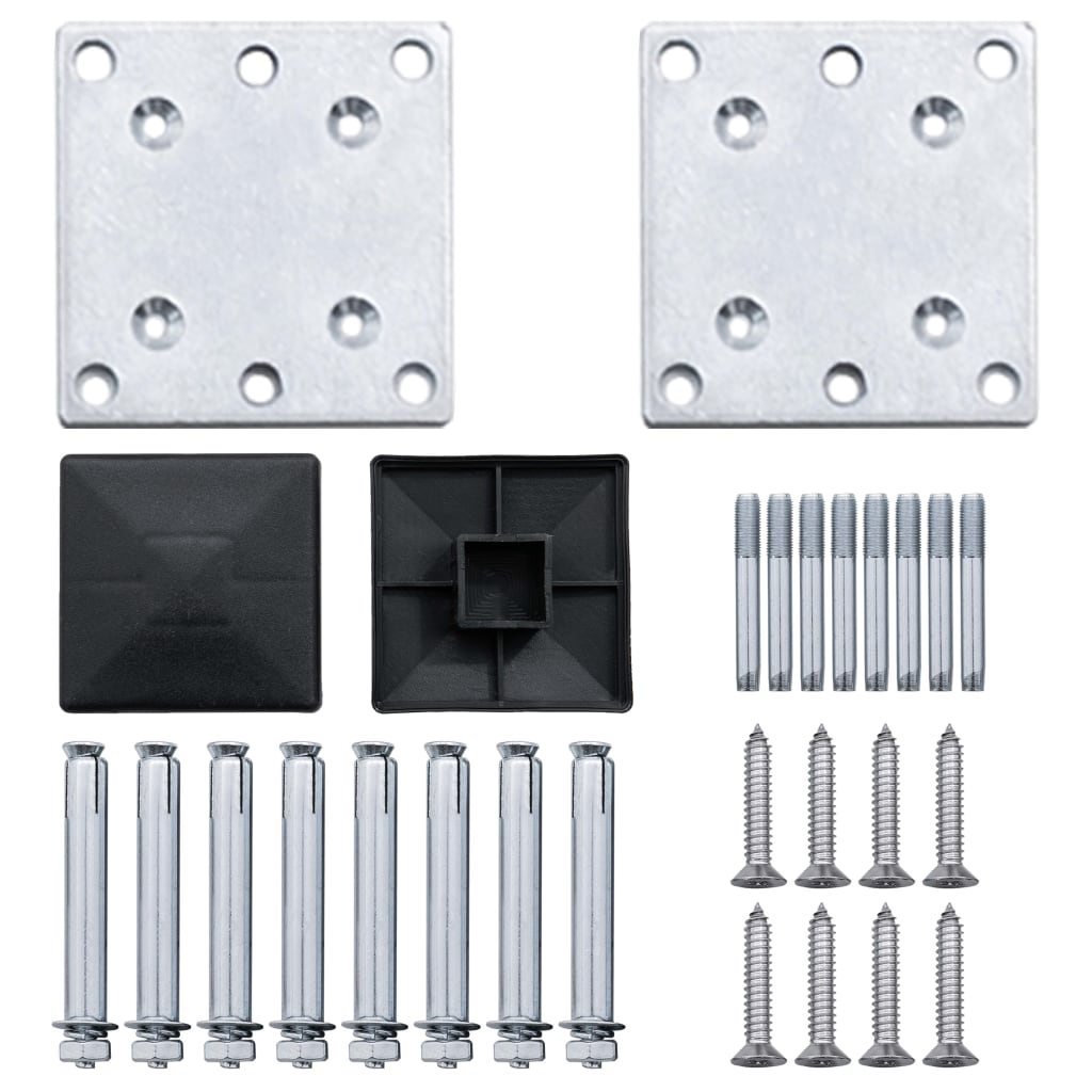 Set panela za ogradu sivi 180 x 186 cm WPC
