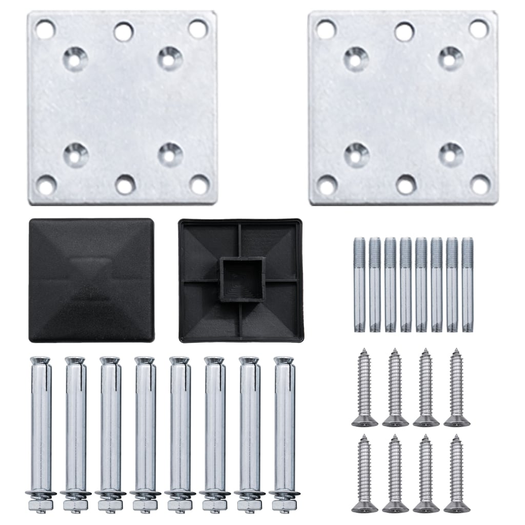 Set panela za ogradu sivi 699x186 cm WPC