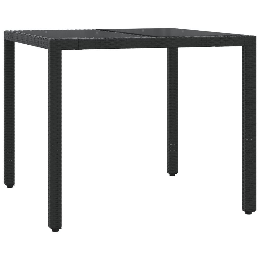 3-dijelni bistro set s jastucima crni od poliratana