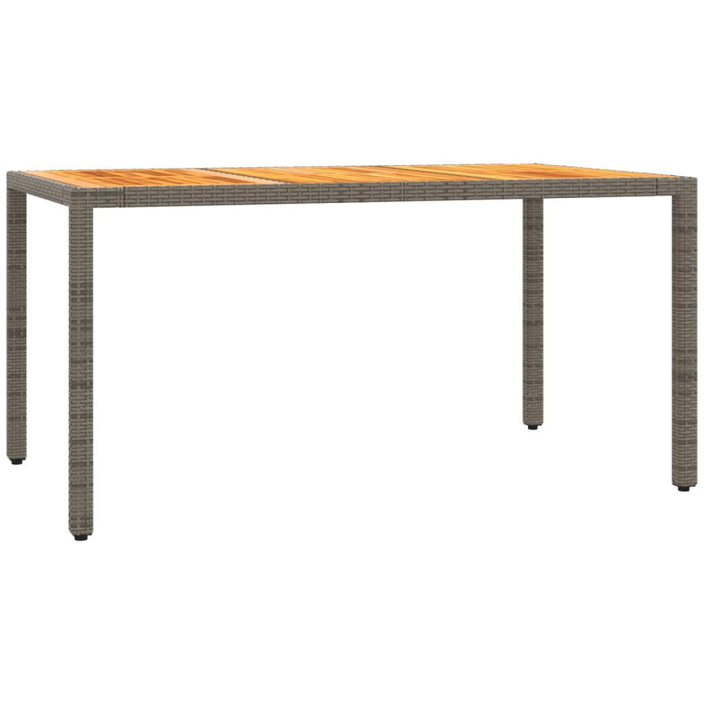 5-dijelni vrtni blagovaonski set sivi od poliratana Siva 150 cm table length