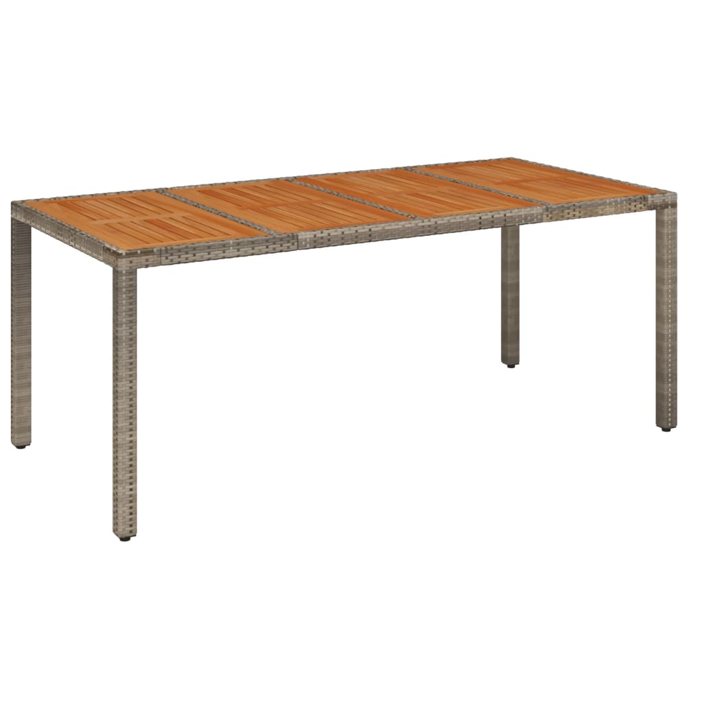 9-dijelni vrtni blagovaonski set sivi od poliratana Siva 190 cm table length