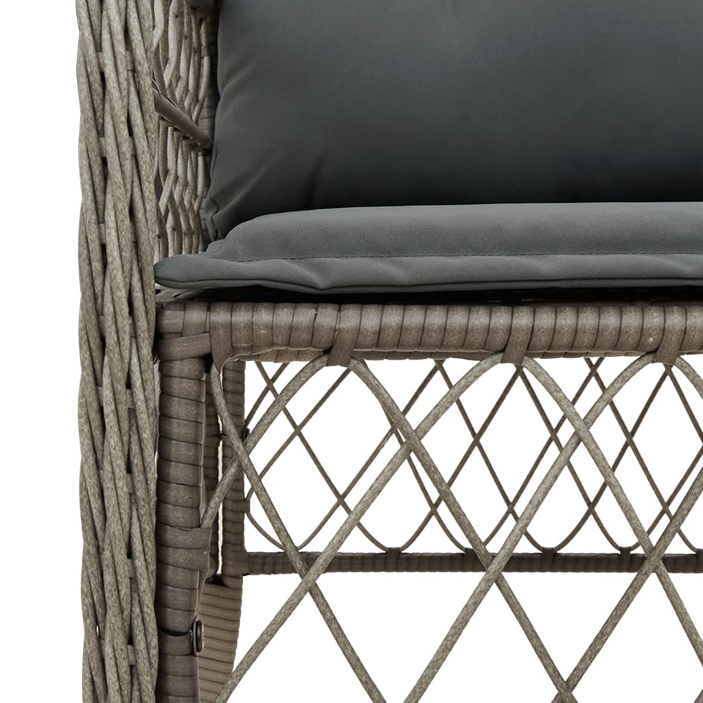 9-dijelni vrtni blagovaonski set sivi od poliratana Siva 190 cm table length
