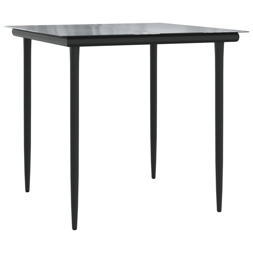 3-dijelni bistro set s jastucima crni od poliratana