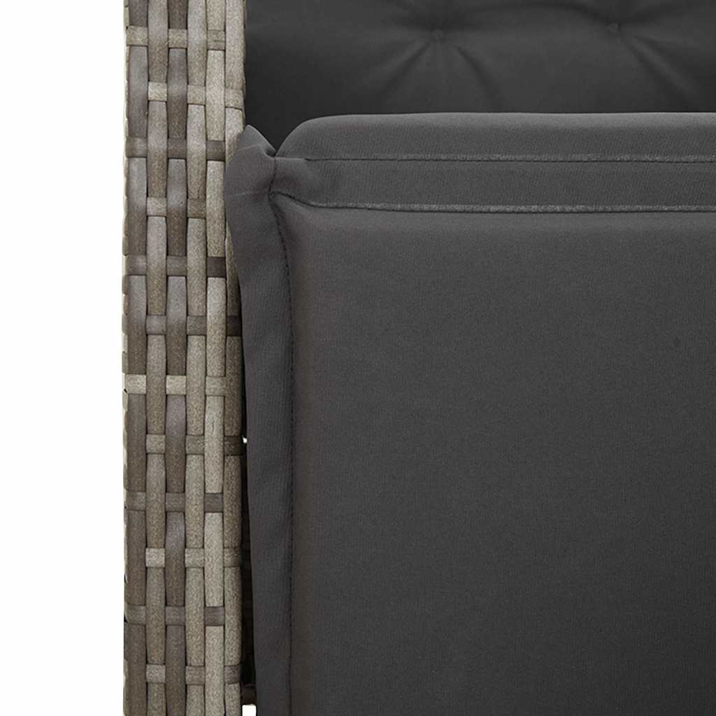 5-dijelni vrtni blagovaonski set sivi od poliratana Siva Dužina stola 80 cm