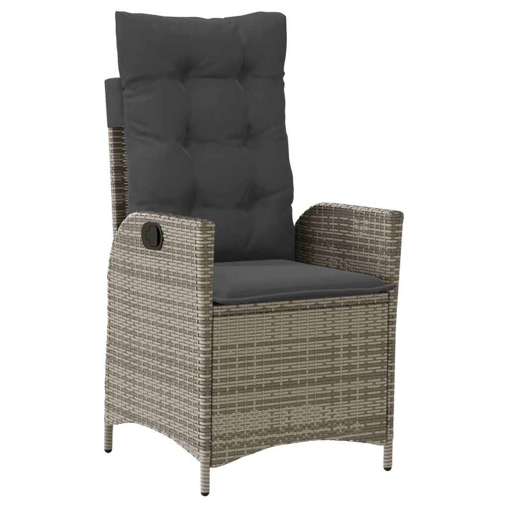 3-dijelni vrtni blagovaonski set sivi od poliratana Siva 90 cm table length