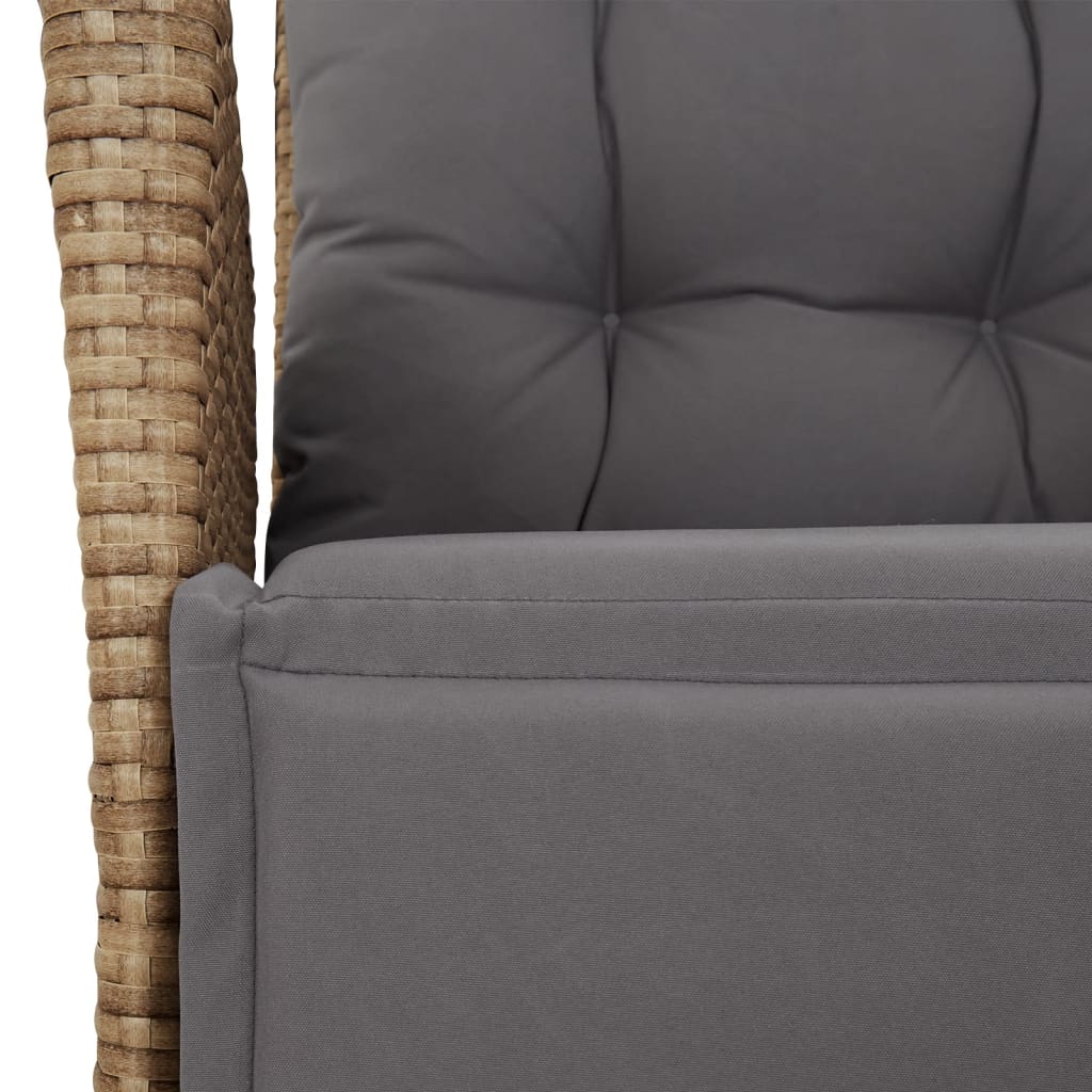 7-dijelni vrtni blagovaonski set od poliratana s jastucima bež 160 x 80 x 74 cm