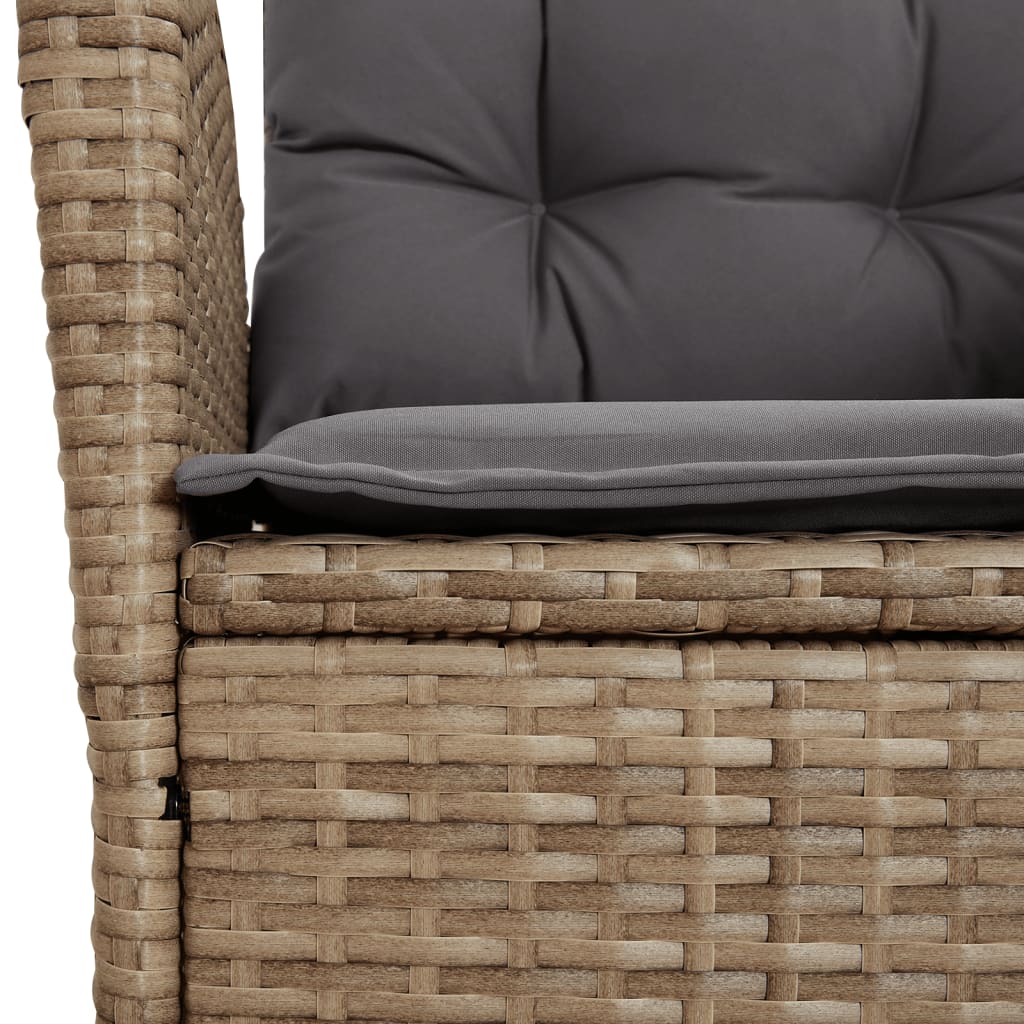 9-dijelni vrtni blagovaonski set od poliratana s jastucima bež 200 x 100 x 74 cm